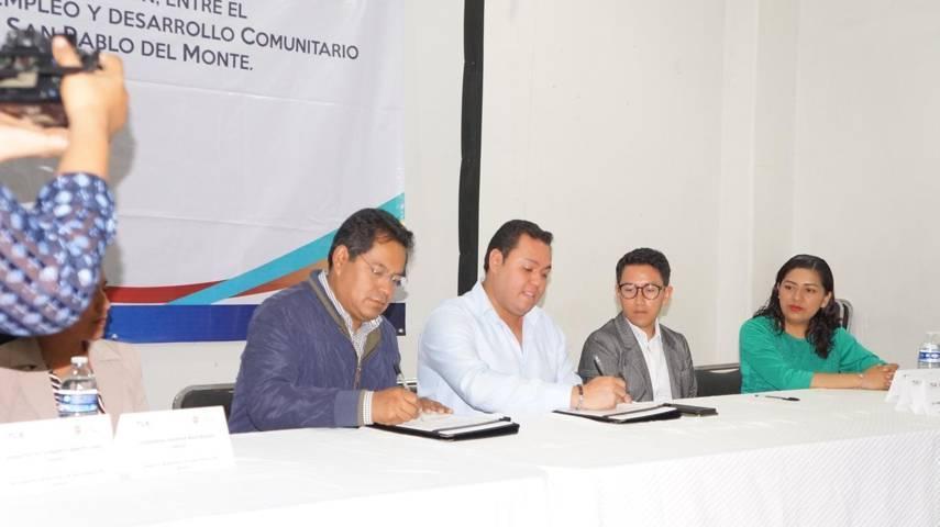 Signan convenio, Gobierno Municipal y SEPUEDE en San Pablo del Monte