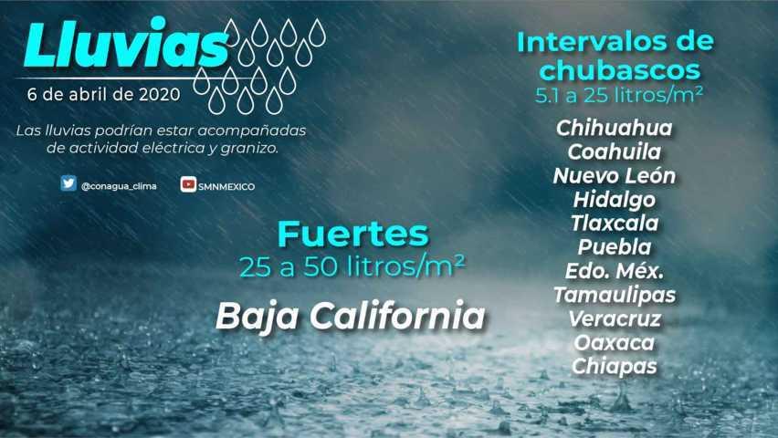 Se esperan lluvias moderadas para Tlaxcala el dia de hoy lunes