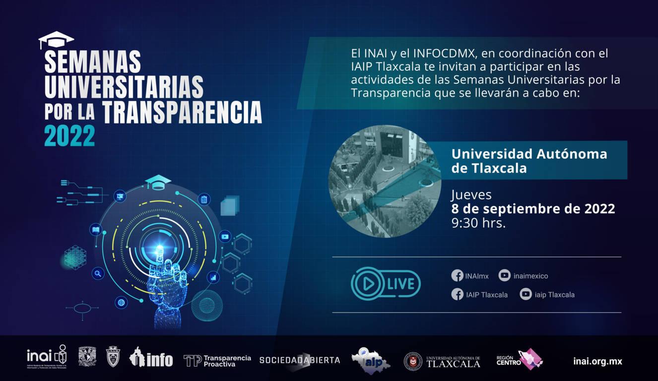 Este jueves Tlaxcala será sede de las Semanas Universitarias por la Transparencia