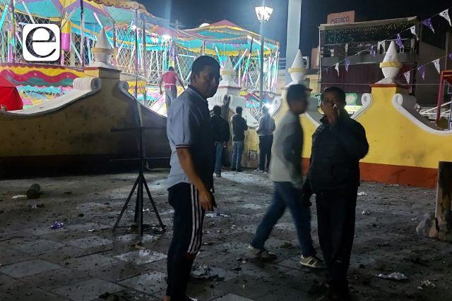 Explota pirotecnia durante un evento religioso en San Pablo del Monte 