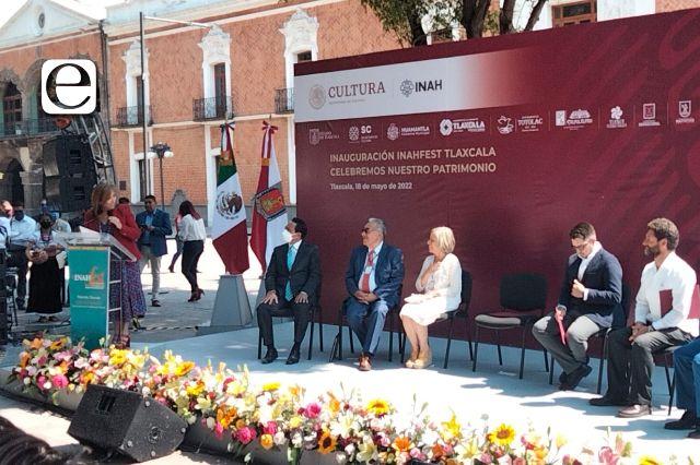 Lorena Cuéllar Cisneros inaugura el INAHFest Tlaxcala 2022
