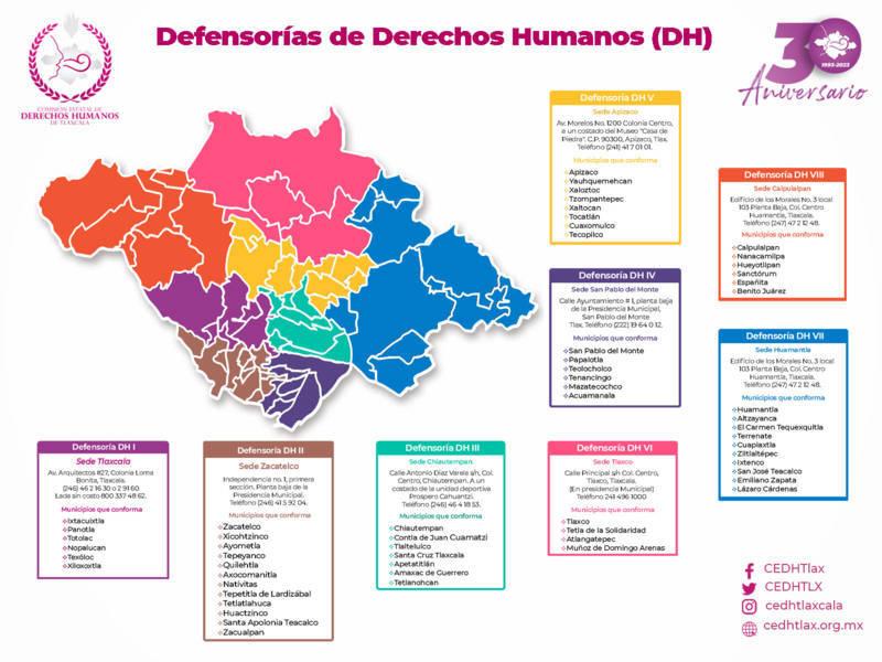CEDH se reorganiza y crea 2 Visitadurías Regionales y 8 Defensorías