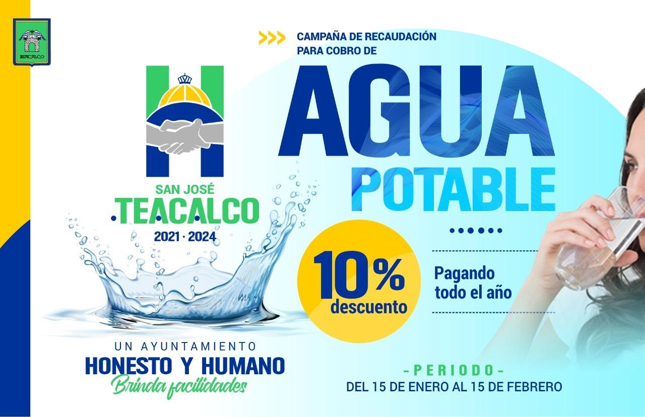 Ofrece ayuntamiento de Sn José Teacalco descuentos en el servicio de agua 