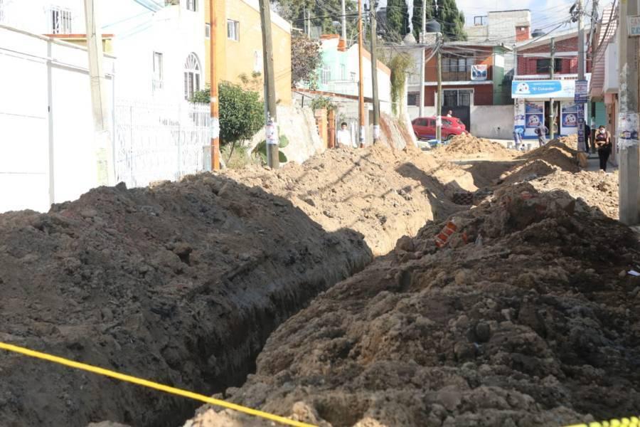Por obras de drenaje cierran la calle Justo Sierra de San Gabriel Cuauhtla 