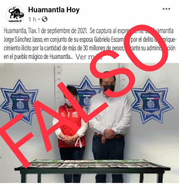 El Gobierno de Huamantla exhorta a no compartir publicaciones falsas.
