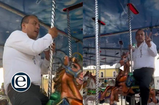 Tachan de ridículo al alcalde de Tlaxco por difundir video montado en carrusel