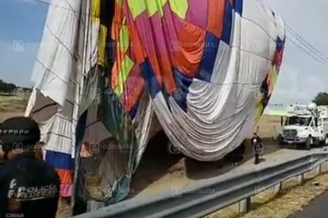 Cae globo aerostático en Huamantla; hay dos lesionados