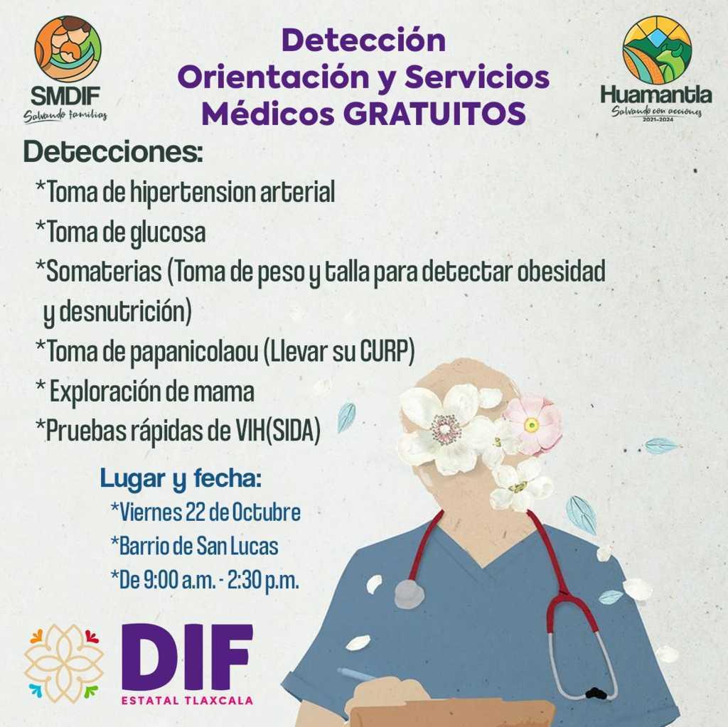 Ofrecerá SMDIF Huamantla servicios médicos gratuitos
