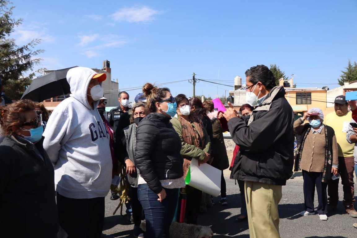 Autoridades municipales dialogan con manifestantes de fraccionamiento Nuevos Horizontes