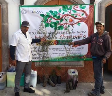 Entregan más de 700 árboles a familias de Texoloc