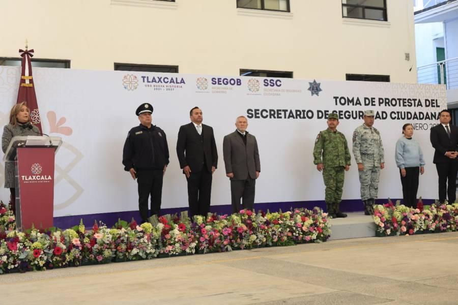 Gobernadora Lorena Cuéllar Cisneros toma protesta a Ramón Celaya como nuevo secretario de seguridad