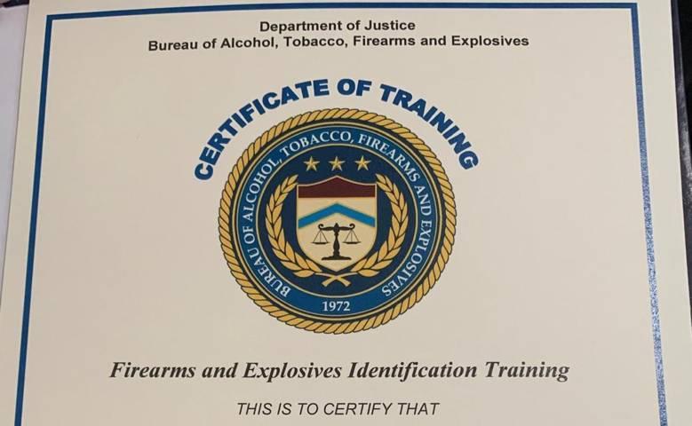 Concluye la SSC certificación en “Identificación De Armas De Fuego Y Explosivos”