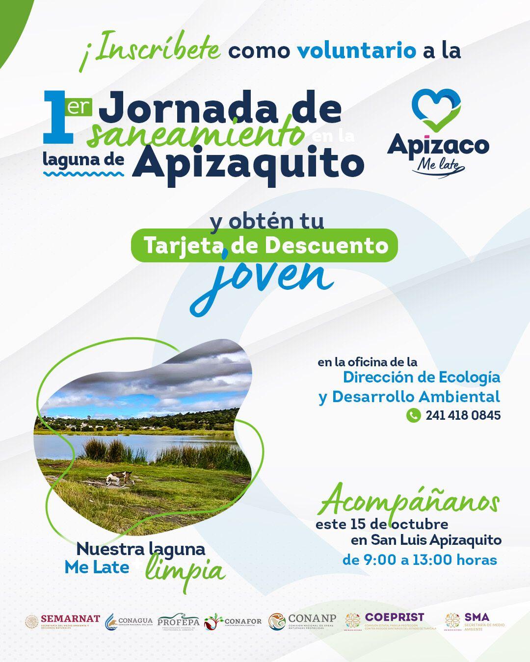 Gobierno de Apizaco invita a jornada de limpieza de la laguna de Apizaquito