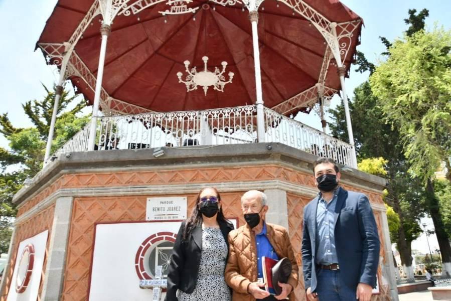 Conmemora ayuntamiento de Huamantla 117 aniversario del kiosco del Parque Juárez