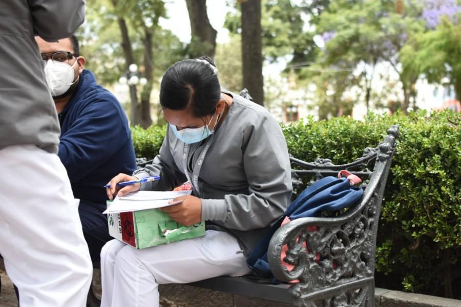 Realizan vacunación covid en el centro histórico de Tlaxcala