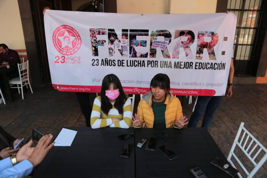 Adeudan cinco meses de subsidio de alimentación a estudiantes de la FNERRR en Tlaxcala