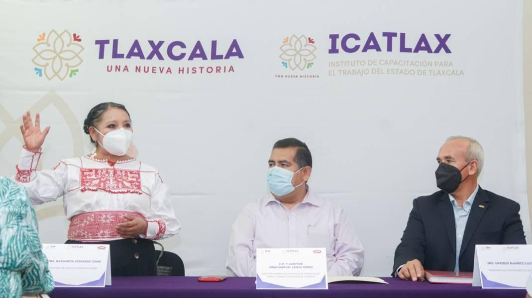 Firman convenio ICATLAX, IEM y CMIC en materia de capacitación