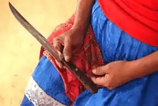 Una mujer utilizó un cuchillo de cocina para hacerse una cesárea