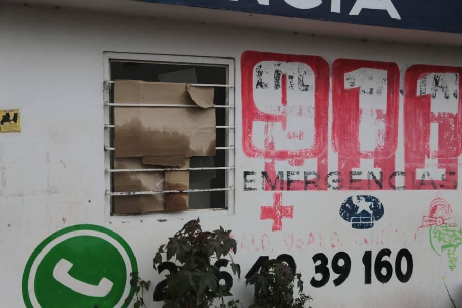 Vandalizan caseta de vigilancia de la Policía Municipal de Tlaxcala