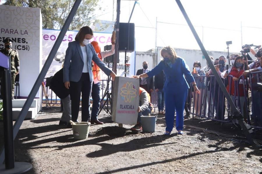 Colocó Gobernadora Lorena Cuéllar primera piedra para la construcción del C5i 