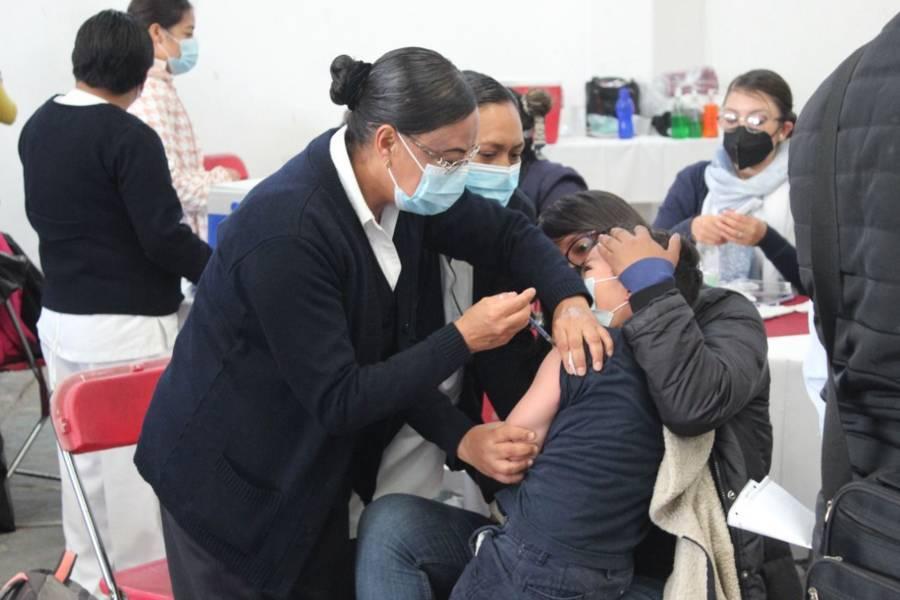 Exitosa Jornada de Vacunación en Contla, para niños de 5 a 11 años.