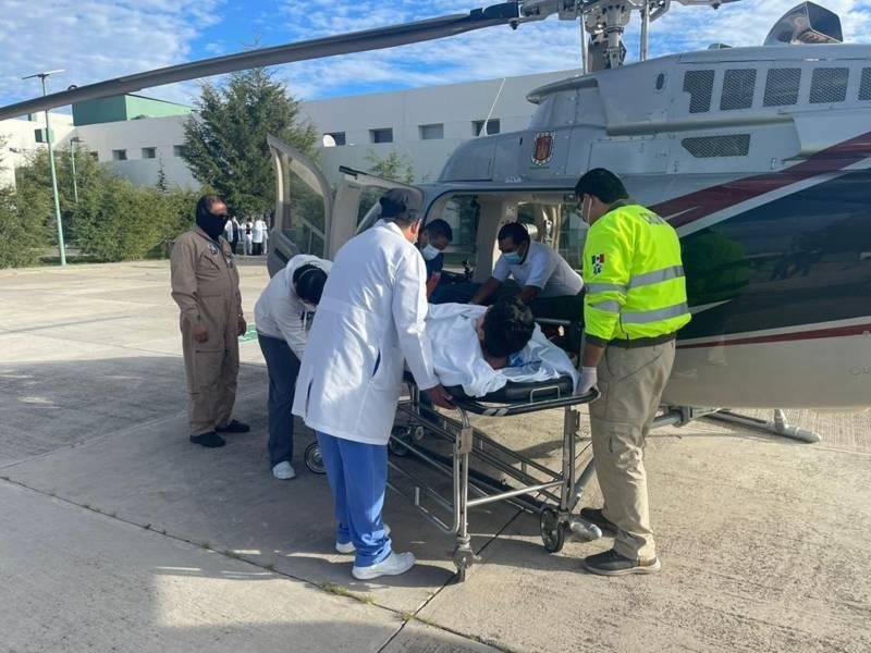 Realiza ambulancia aérea de Tlaxcala quinto traslado médico