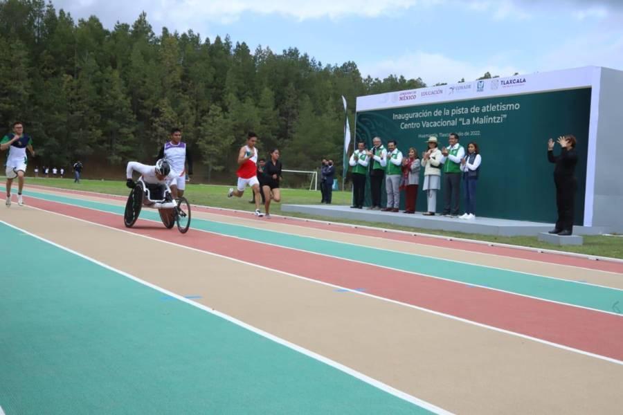 Inauguran Gobierno del Estado, IMSS y CONADE la pista de atletismo del centro vacacional "La Malintzi"