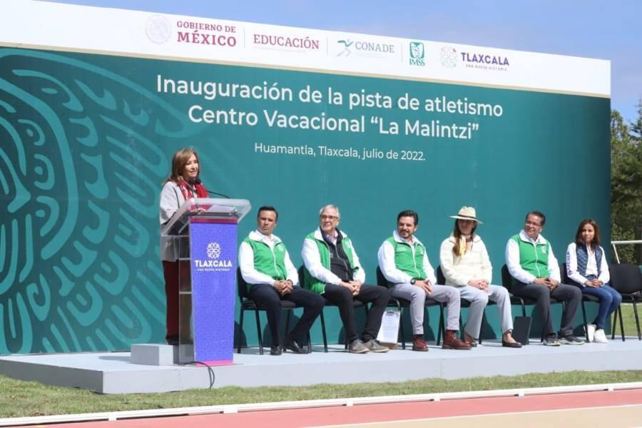 Inauguran Gobierno del Estado, IMSS y CONADE la pista de atletismo del centro vacacional "La Malintzi"