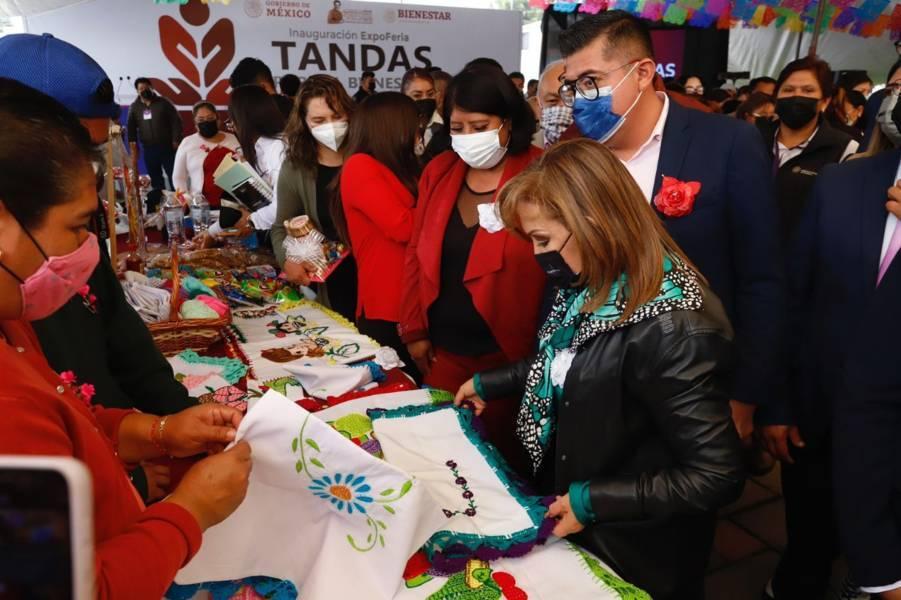 Gobernadora Lorena Cuéllar inauguró la quinta expo feria tandas para el bienestar en Panotla