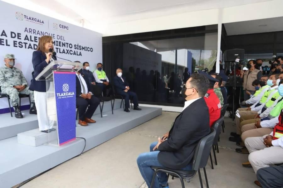 Tlaxcala, primer estado a nivel nacional en contar con un cerco antisísmico: Gobernadora Lorena Cuéllar