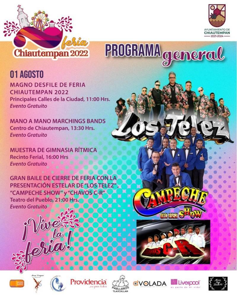 Hoy, Los Telez, Campeche Show y grupo C-R, gratis, en Chiautempan