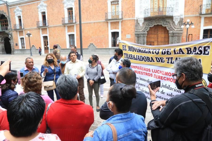 Llegan a acuerdos integrantes del Movimiento de la Base Trabajadora de Tlaxcala y Gobierno