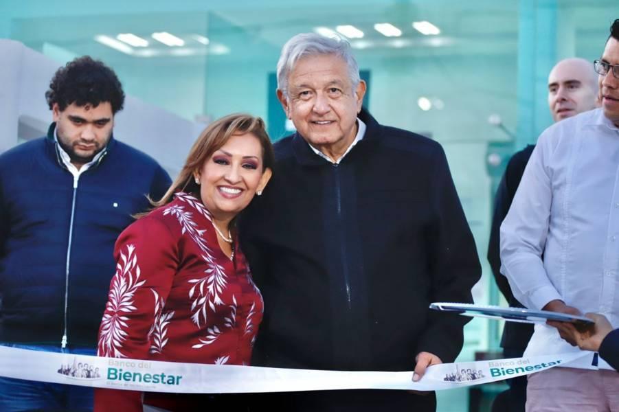 Presidente AMLO y Gobernadora Lorena Cuéllar inauguran Banco del Bienestar en Calpulalpan