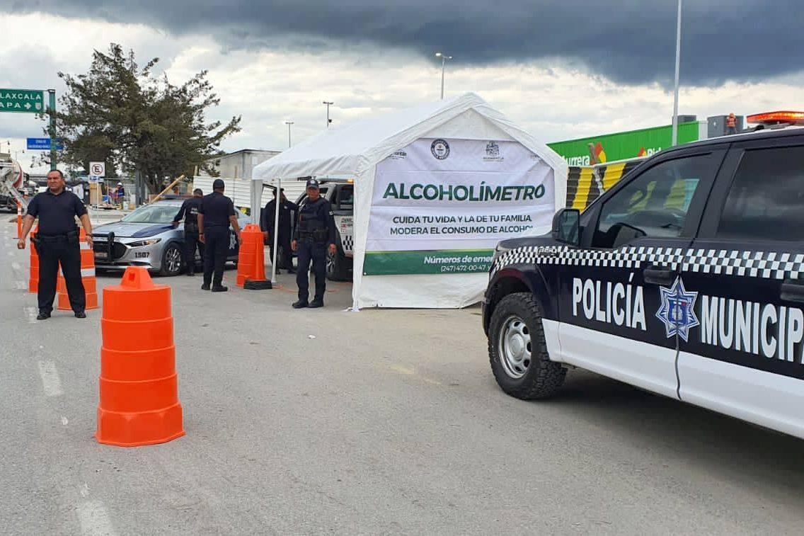 Instala seguridad pública de Huamantla alcoholímetros en varios puntos de la ciudad