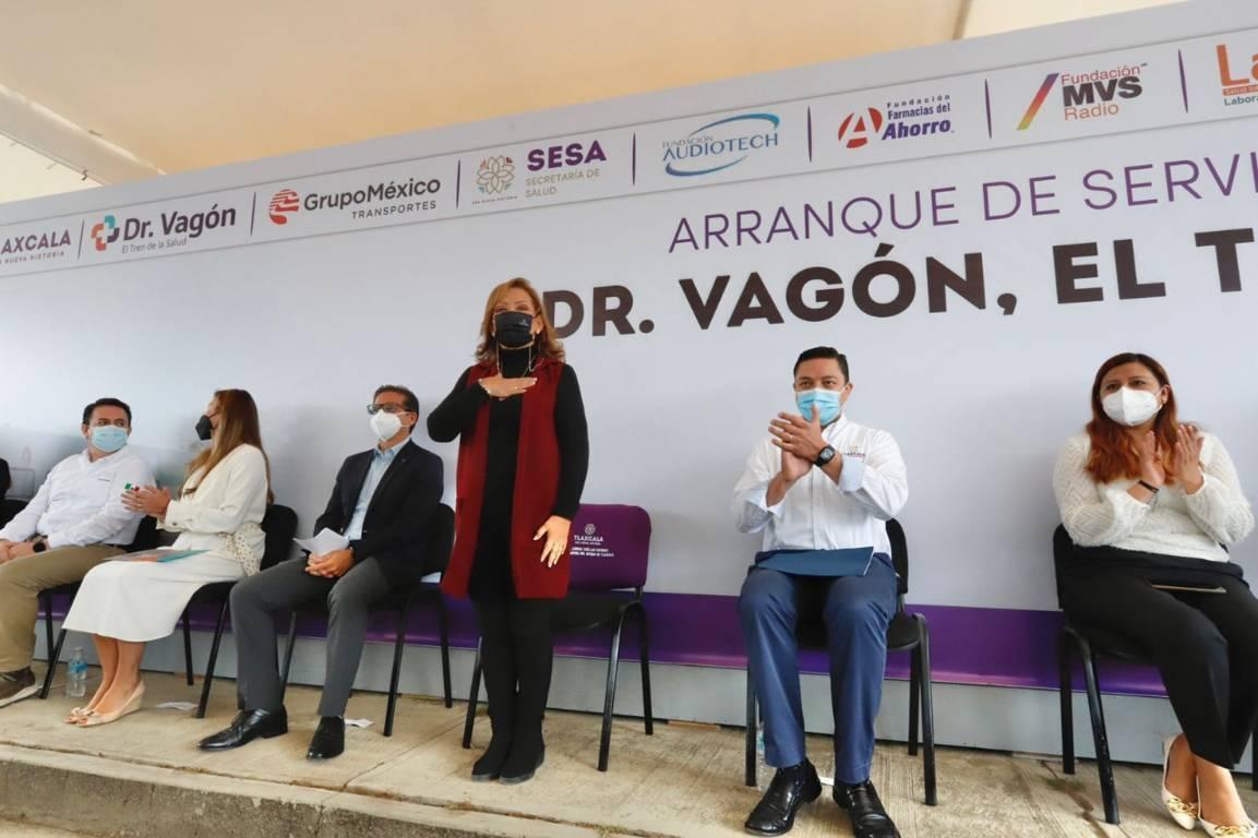 Inauguró Gobernadora Lorena Cuéllar servicios del Dr. Vagón en Huamantla 