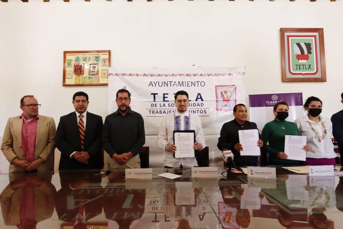 Firman convenio de colaboración Secretaría de Cultura y Ayuntamiento de Tetla 