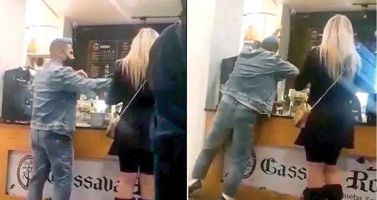 Captan a Emir Pabón golpeando a un empleado de una cafetería