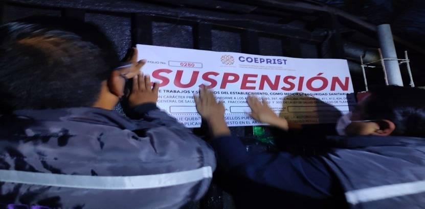 Suspende COEPRIST cuatro establecimientos por incumplir con medidas sanitarias