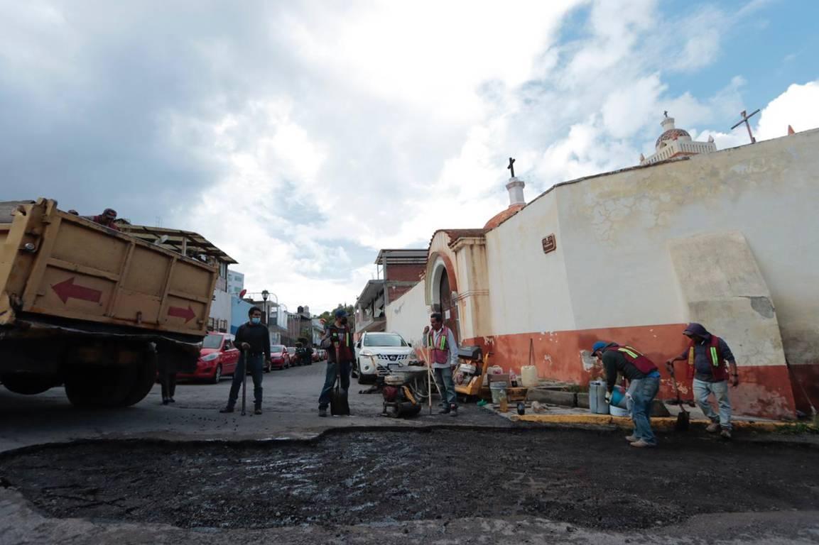 Inician las reparaciones de la calle Zitlalpopocatl en la capital tlaxcalteca