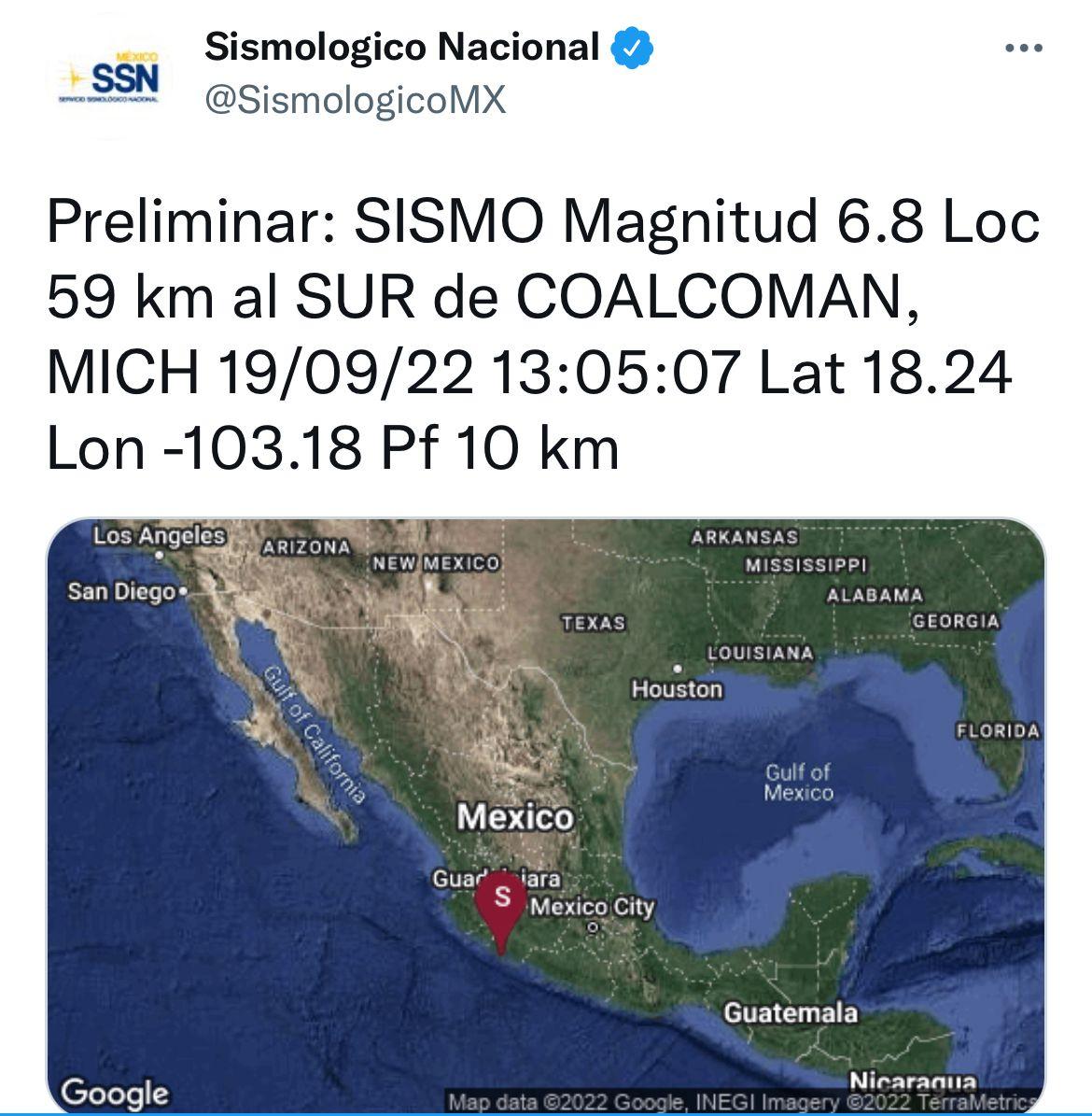 Sismo sacude Tlaxcala 37 años después del desastroso terremoto del 85