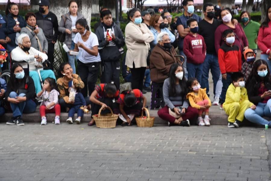 Desbordaron espectadores el centro de Tlaxcala capital en actividades de fin de semana