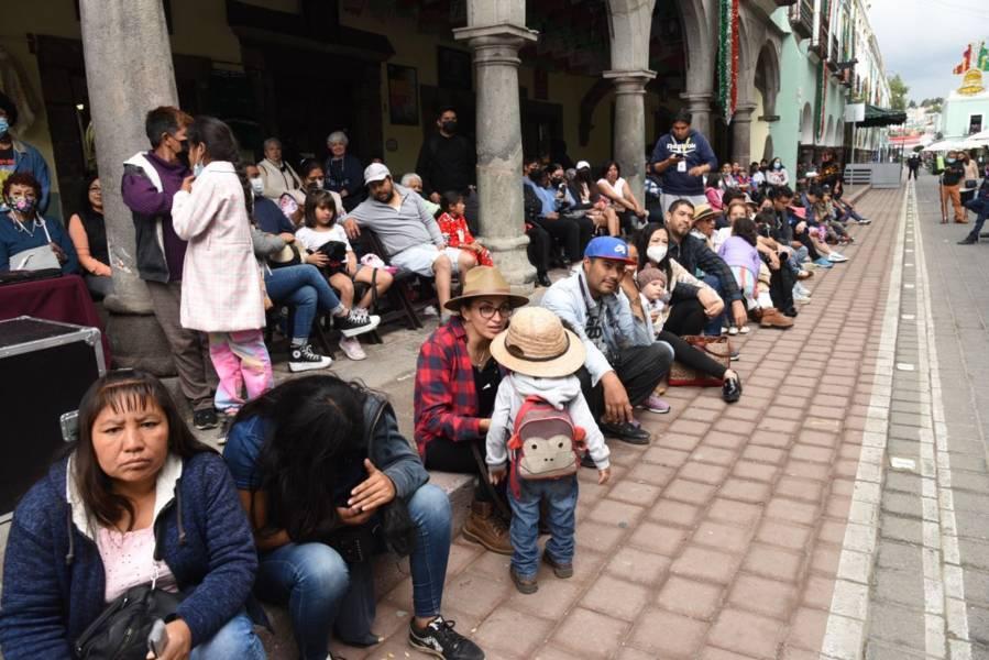 Desbordaron espectadores el centro de Tlaxcala capital en actividades de fin de semana