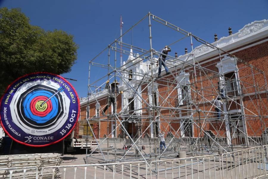 Inician el montaje de las gradas para la Final de Copa del Mundo de Tiro con Arco 