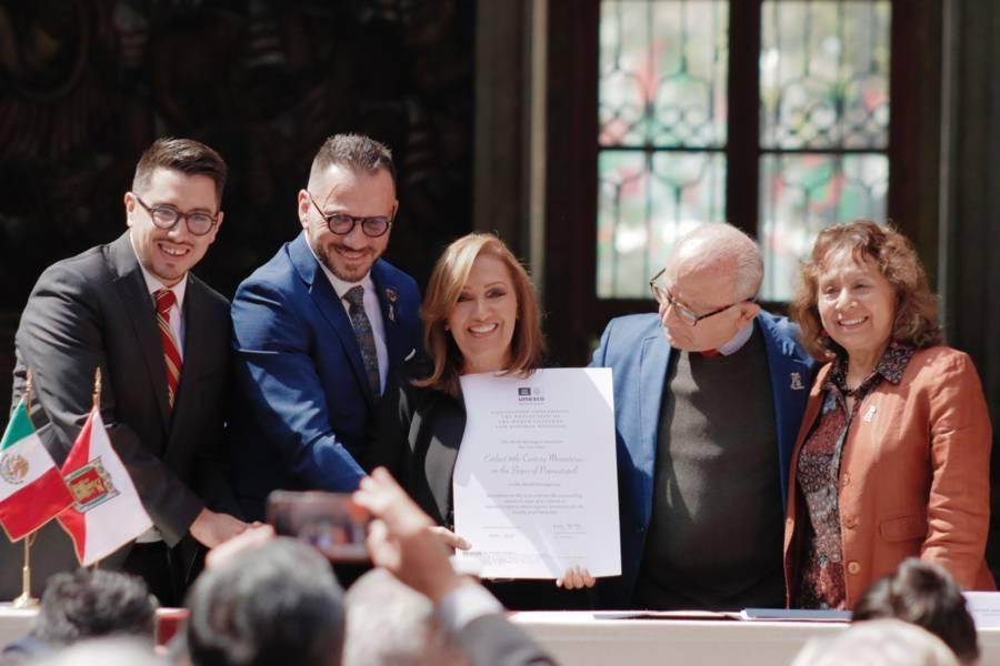 Firma de la declaratoria por Tlaxcala, Compromiso por el Patrimonio Cultural 