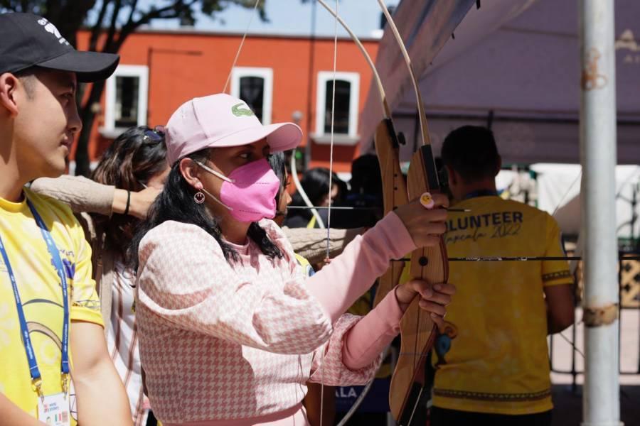 Medios de comunicación inauguraron la " Fan Fest de Tiro con Arco” en la plaza Xicoténcatl 