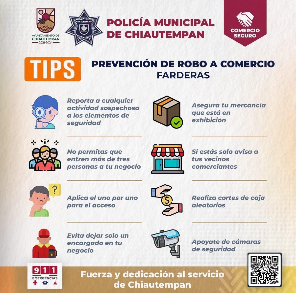 Emite Ayuntamiento de Chiautempan medidas para prevenir robo a comercios