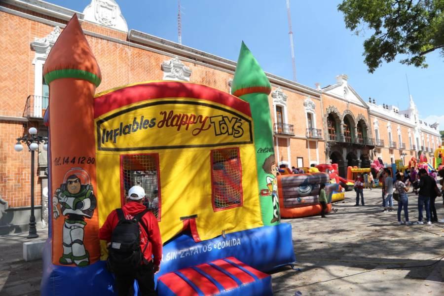 Colocan inflables gratuitos durante este domingo en la capital 