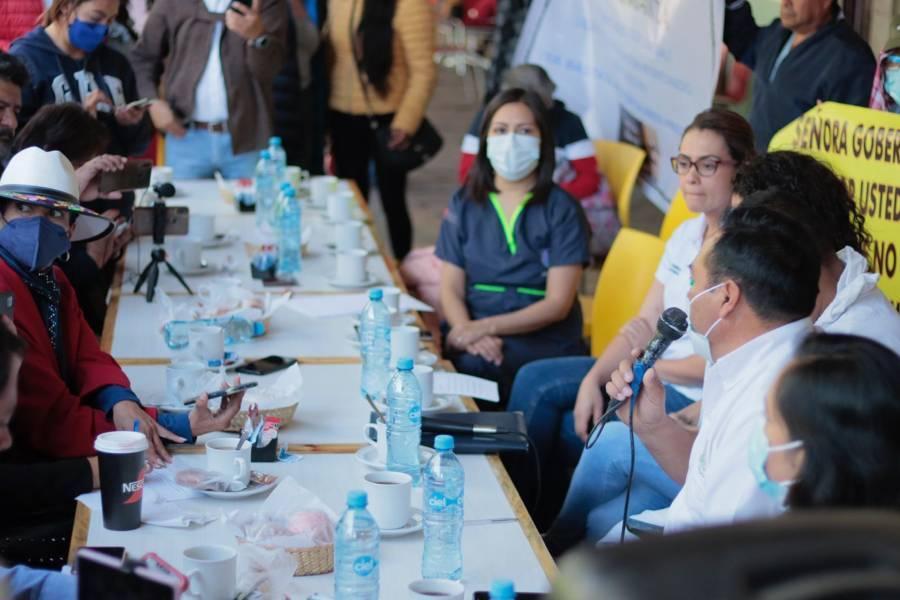 Conferencia de prensa de trabajadores de la salud de Tlaxcala 