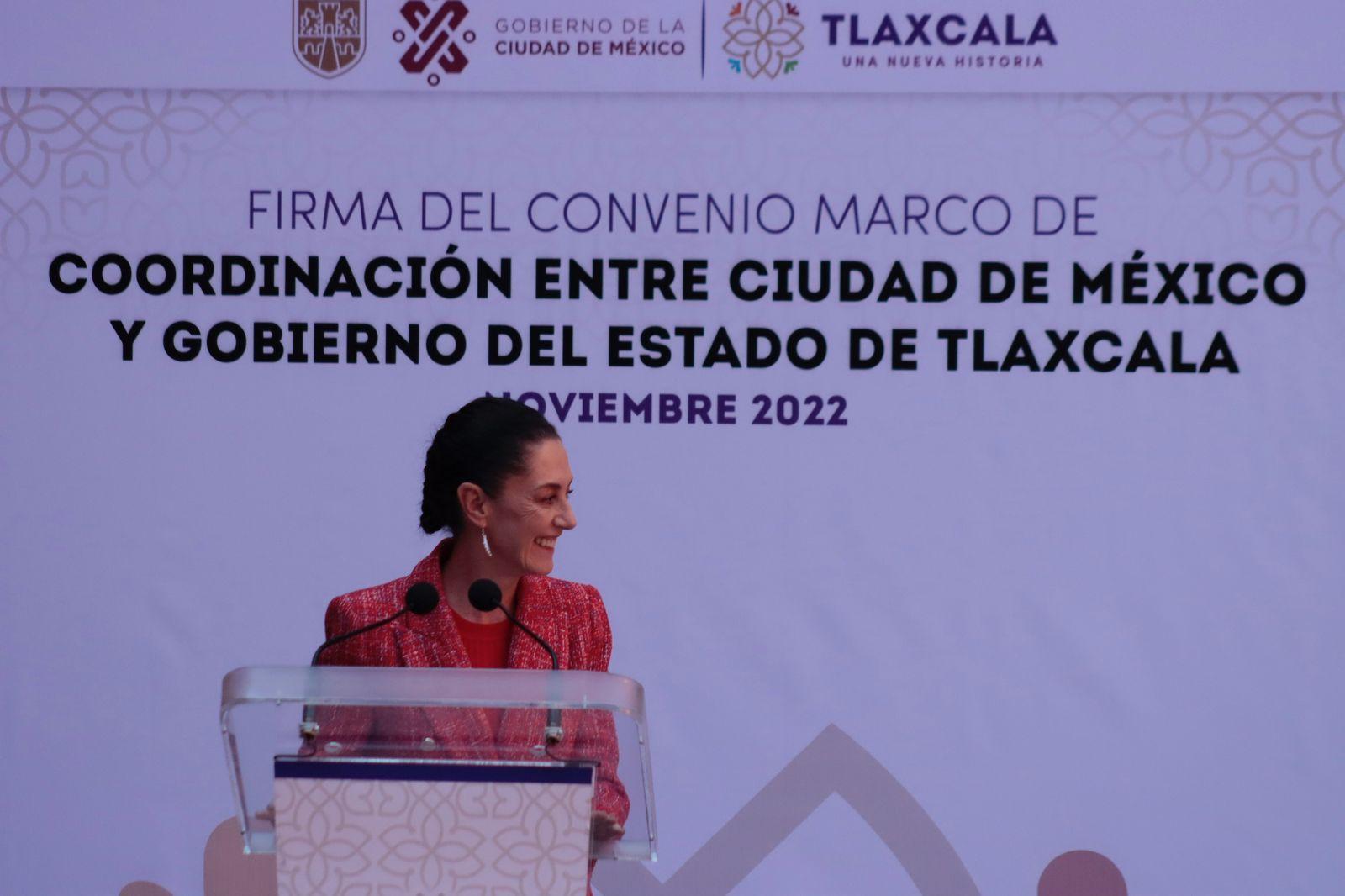 Claudia Sheinbaum firma convenio de coordinación con Tlaxcala 