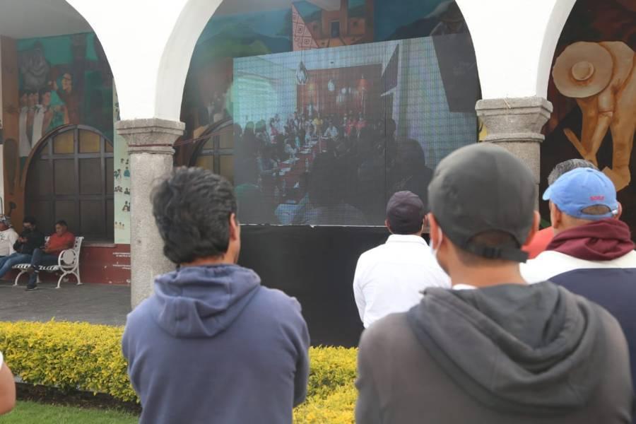 En tensa calma inicia Sesión de Cabildo en Teolocholco 